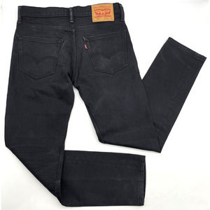 Levi's 502 Black Straight Taper Stretch Denim Jean's 29x32 Actually 30x29.5
